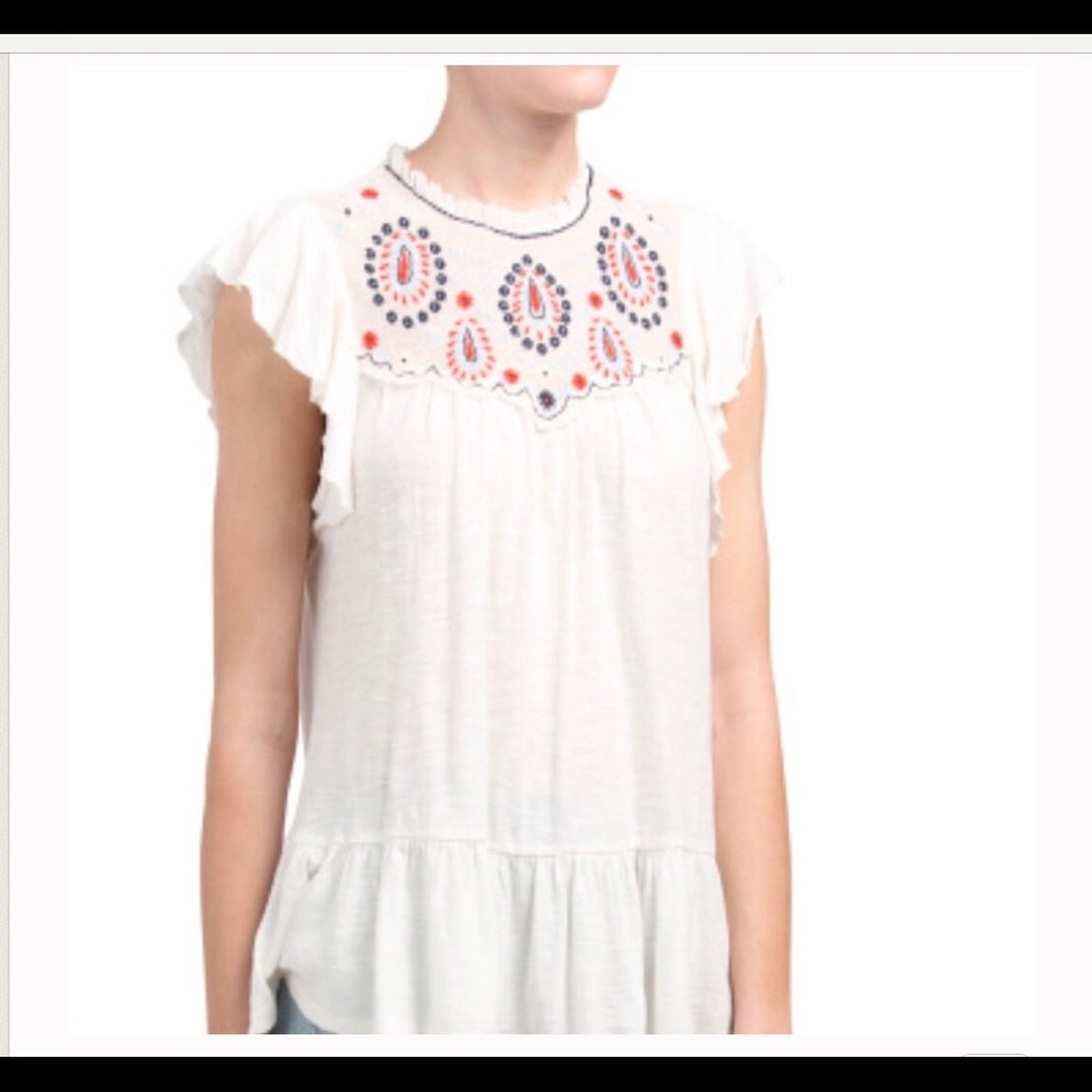NWT Lucky Brand Embroidered Top